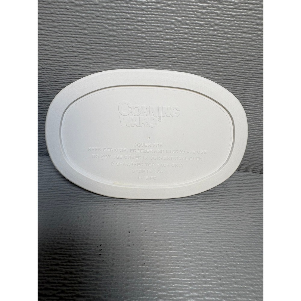 CorningWare F-15-PC French White Oval Plastic Replacement Lid White 15oz